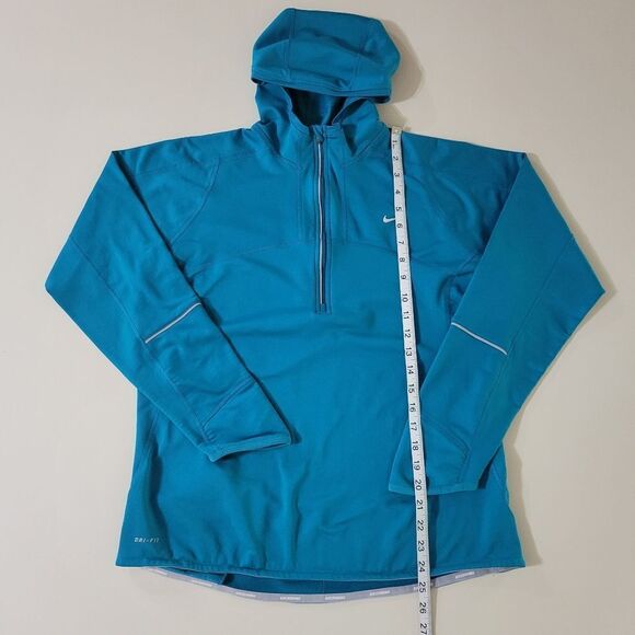 Nike Women's Dri-FIT Half-Zip Teal Athletic Running Hooded Pullover - Picture 5 of 16